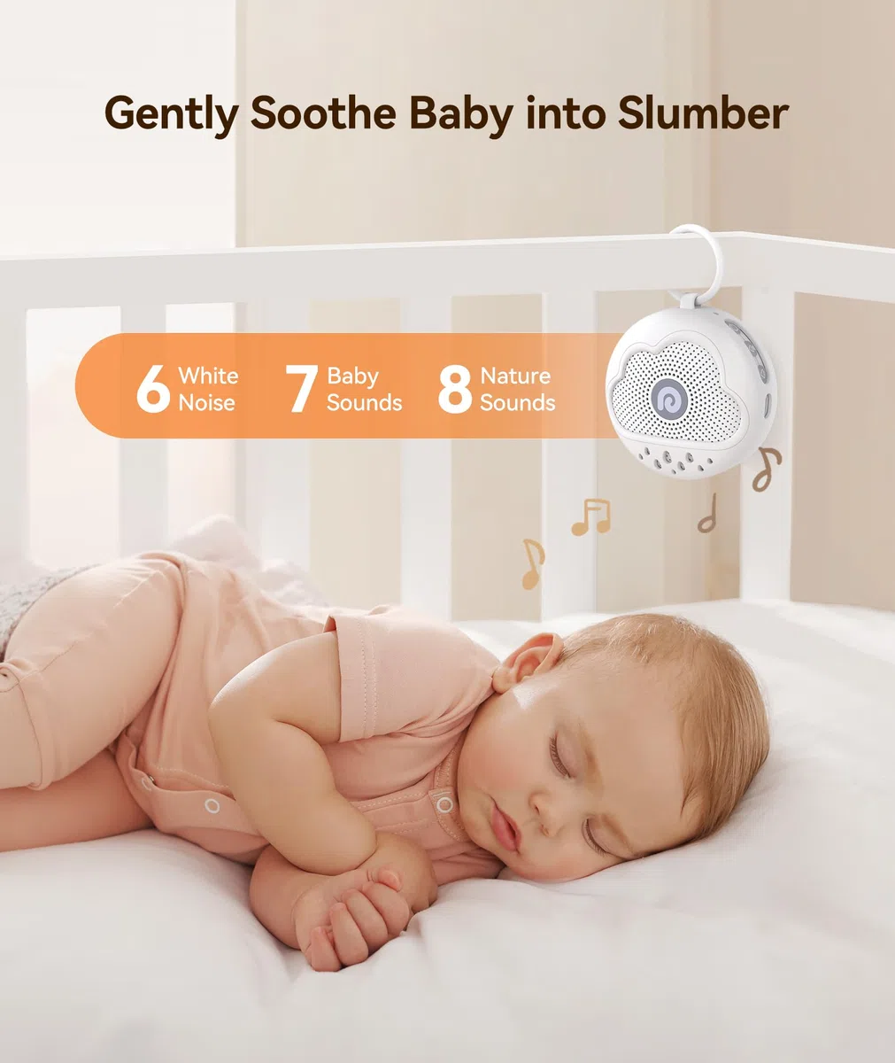 Macchina Rumori Bianchi per Neonato D11Max+ con Copertura in Silicone Senza BPA, 21 Suoni Rilassanti, Macchina Rumore Bianco con Copertura in Silicone Durevole & A Prova di Caduta per Bambini Attivi