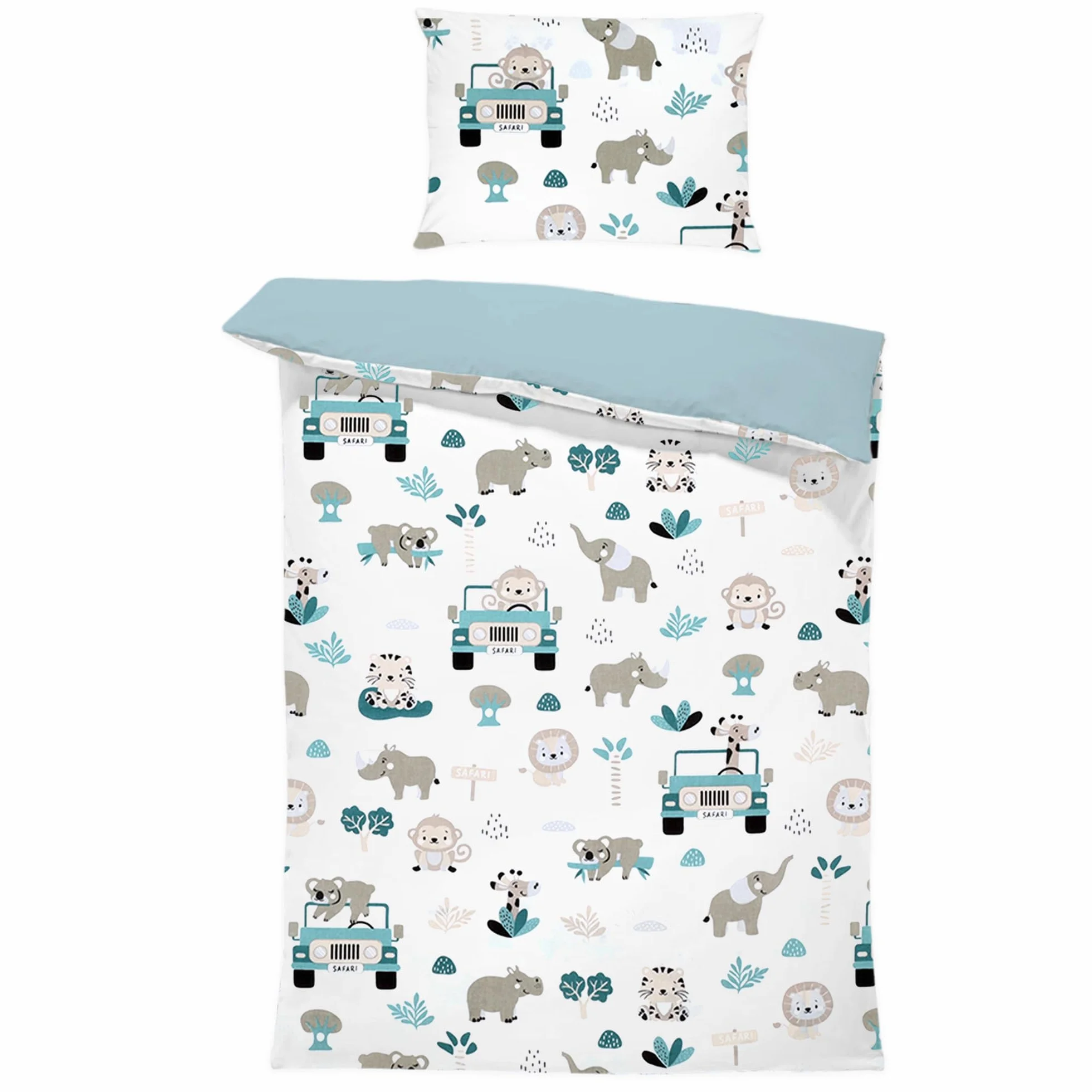 Totsy Baby Copripiumino lettino neonato 100x135 cm - Cotone parure di copripiumini bambino e bambina per culla Set lenzuolo per piumino 100 x 135 cm con federe 60 x 40 cm Oeko-Tex