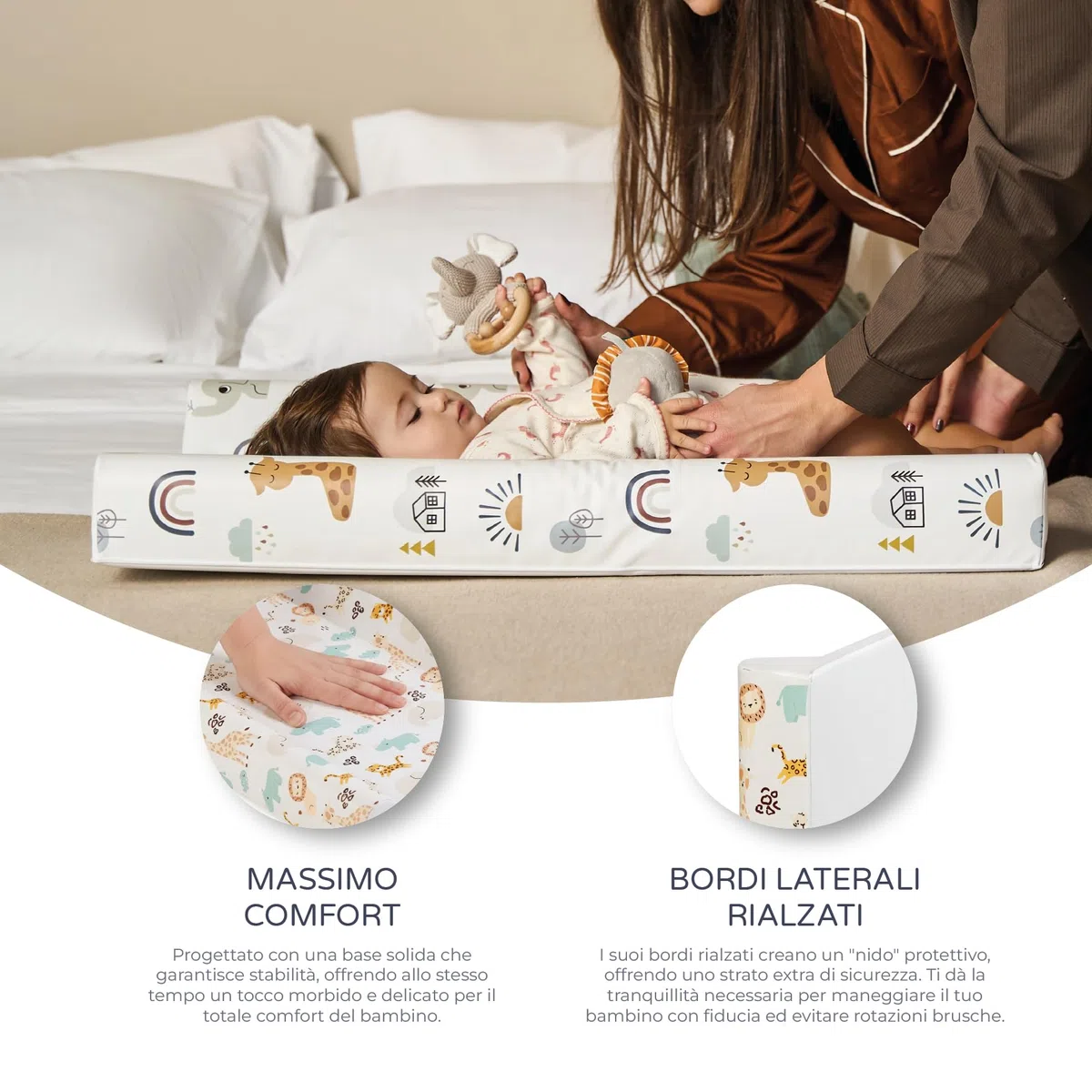 MS BabyWorld – Fasciatoio Flessibile per Neonati | Imbottito, Impermeabile e Portatile | Facile da Pulire, Compatto per Viaggi e Uso Quotidiano | In PVC | Morbido e Resistente