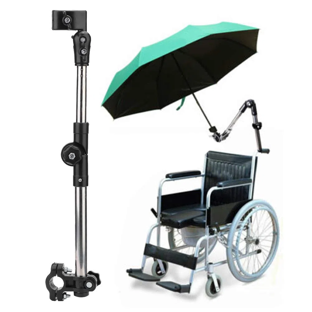 Supporto per ombrello per sedia a rotelle, morsetto per ombrello, morsetto per ombrello, supporto universale regolabile per ombrello, per carrello per bambini, sedia a rotelle, carrello da