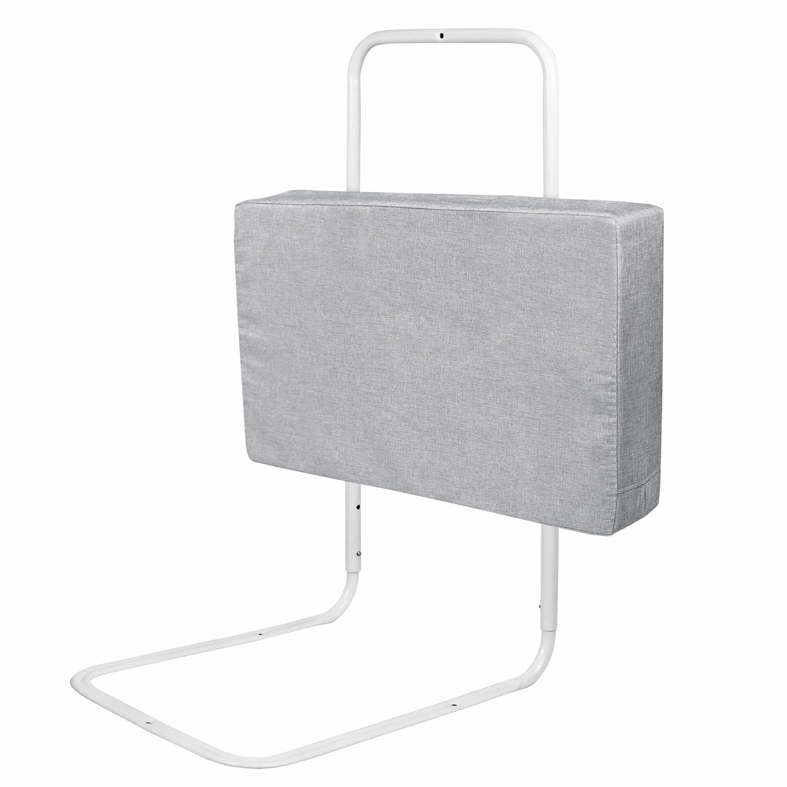 HENGMEI Griglia di protezione del letto, 60 cm, altezza regolabile, griglia, resistente alle cadute, 40-60 cm, tubo in acciaio regolabile, colore: grigio lino