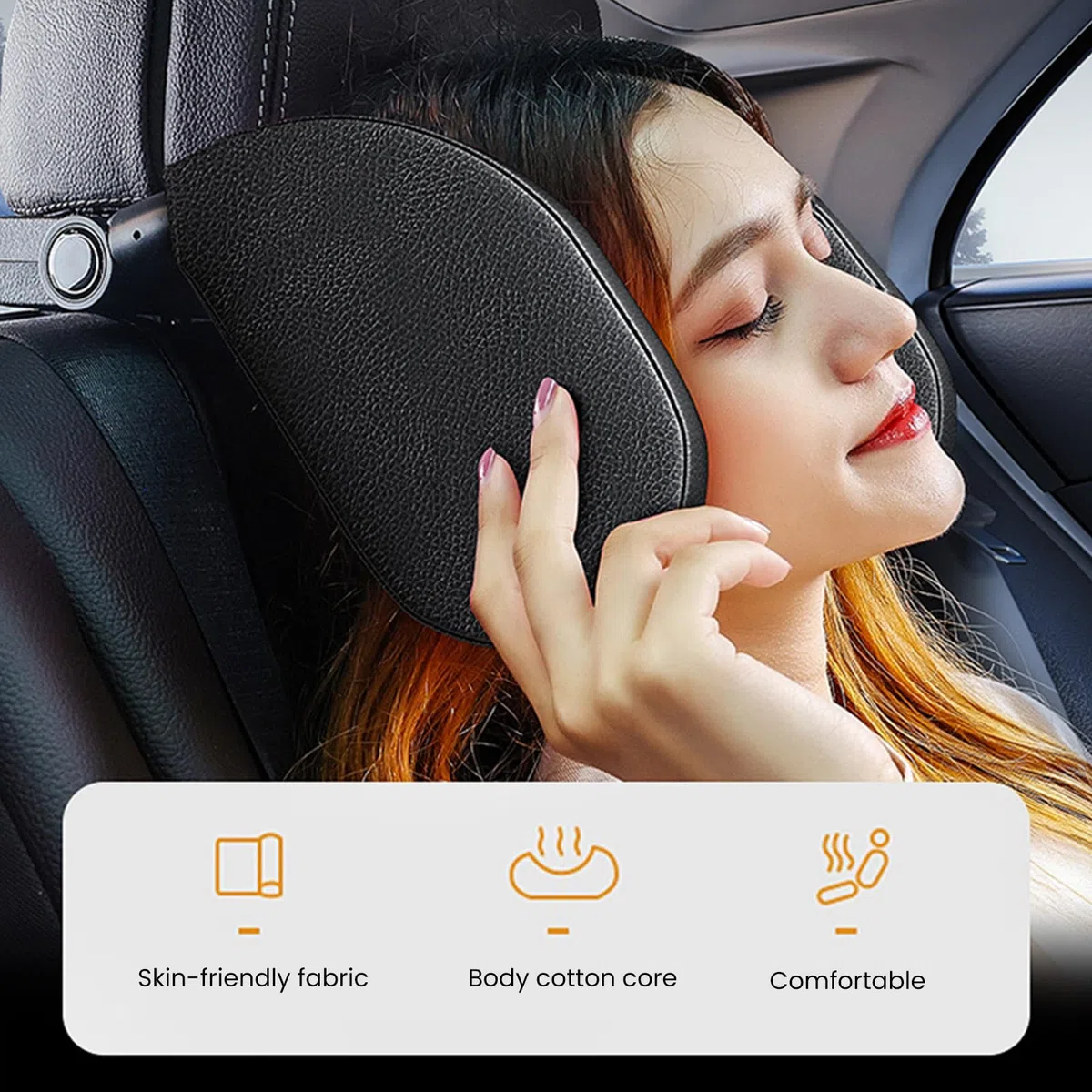 Poggiatesta Auto per Bambini e Adulti Poggiatesta Regolabile per Auto Poggiatesta Auto Universale per Supporto della Testa Nero per Viaggio