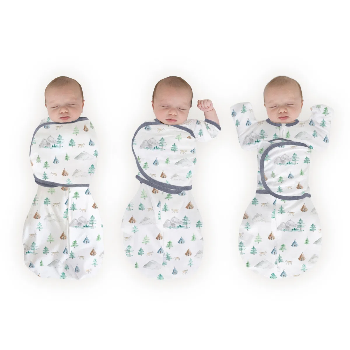 SwaddleDesigns Av2023-swaddledesigns-s Small Mo-b4a4418a Sacco a Pelo Avvolgente, Acquarello, Montagne e Alberi, (6-14 Pound) Unisex-Bimbi