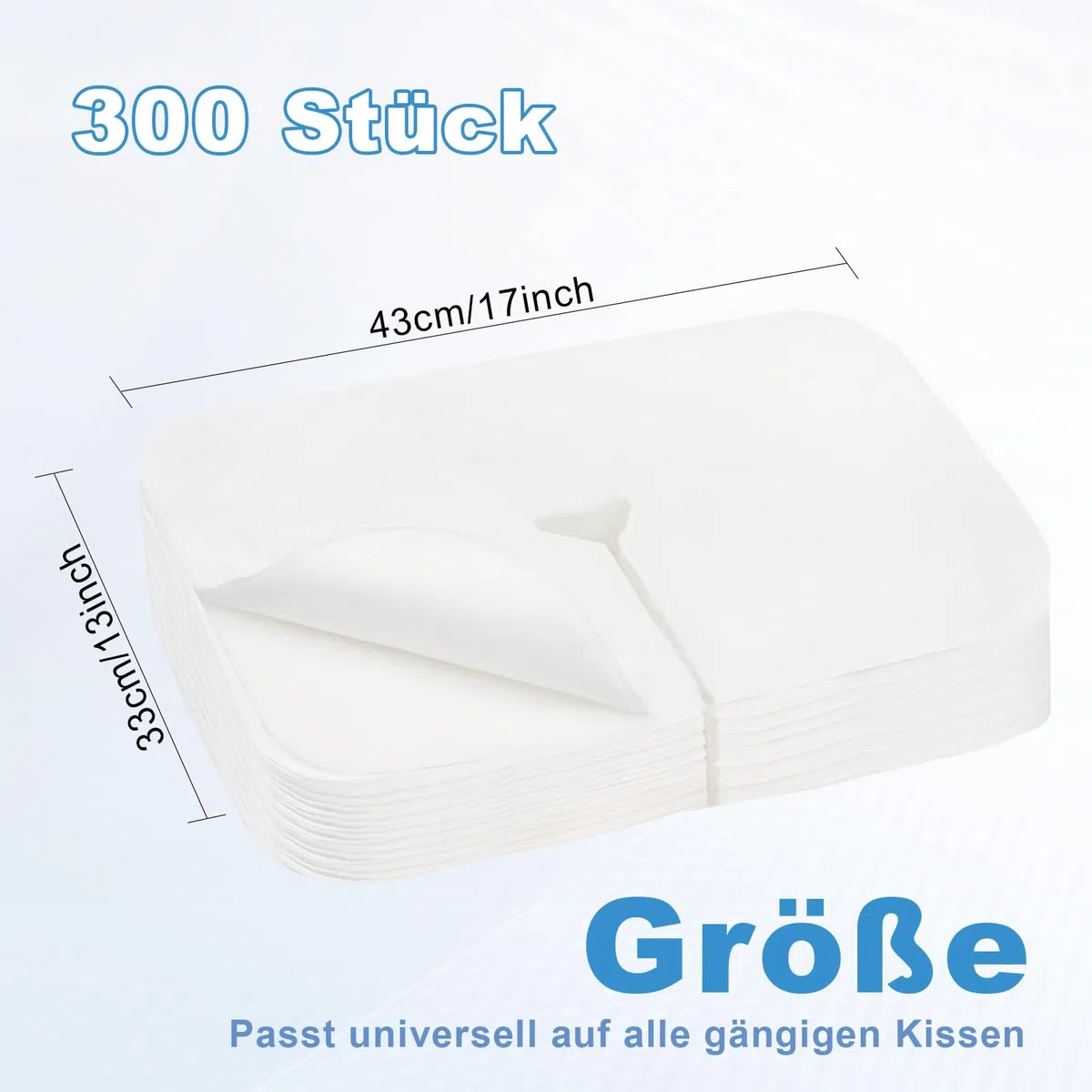 300 panni usa e getta per lettino da massaggio, 43 x 33 cm, in tessuto non tessuto, per cuscini in gel, poggiatesta, accessori per massaggi
