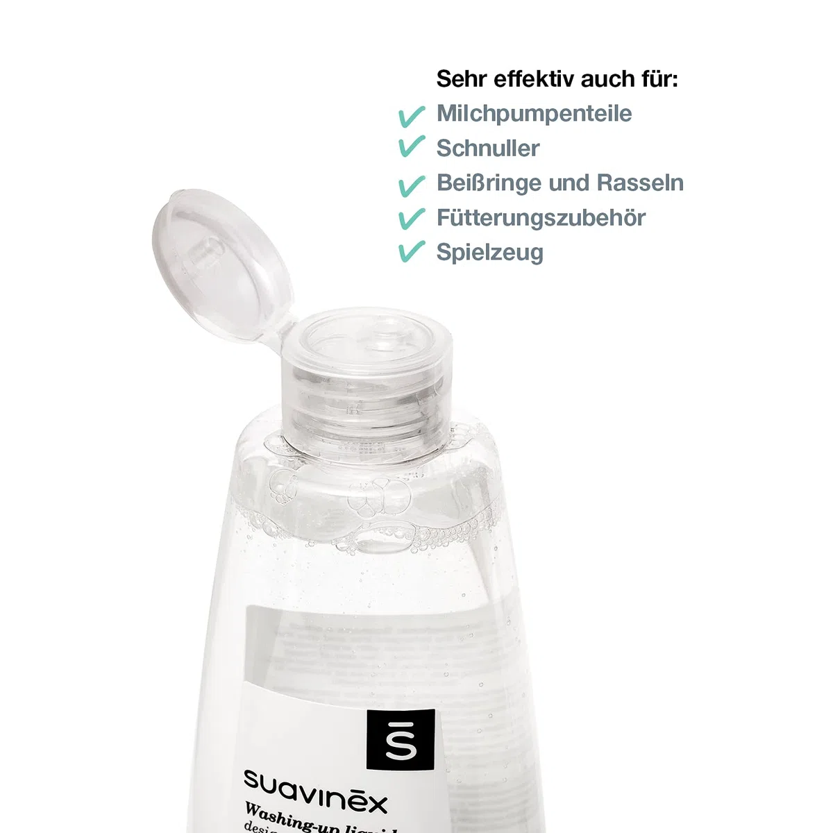 Suavinex 400706, Detergente specifico per biberon e tettarelle, 500 ml, Versione europea
