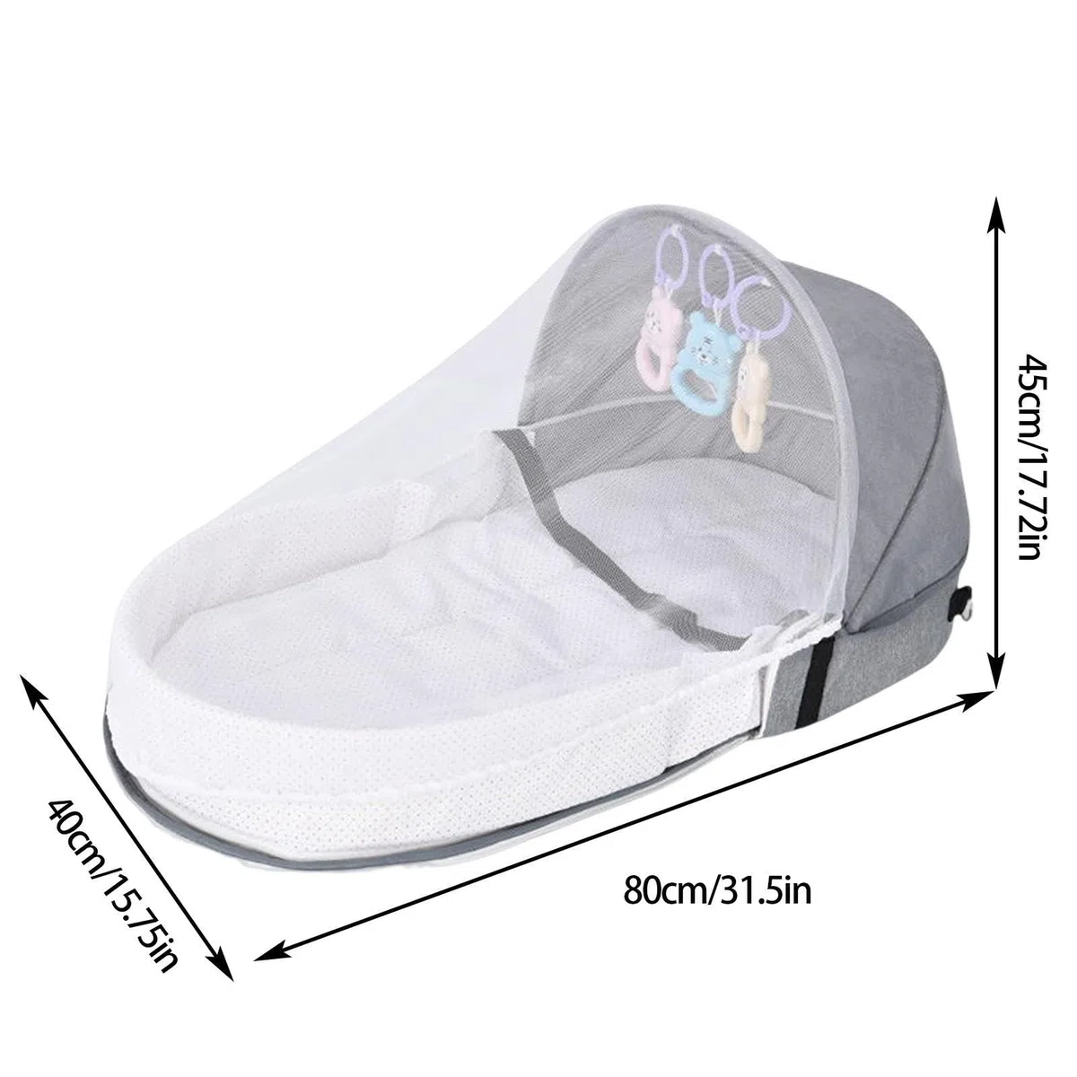 Lettino Da Viaggio Culla Per neonatis - Culla Pieghevole | Con Zanzariera, Nido Accogliente, Lettino Per Bambini | Culla Portatile Per Bambini Con Giocattoli Per Lo Sviluppo E Rete Traspirante