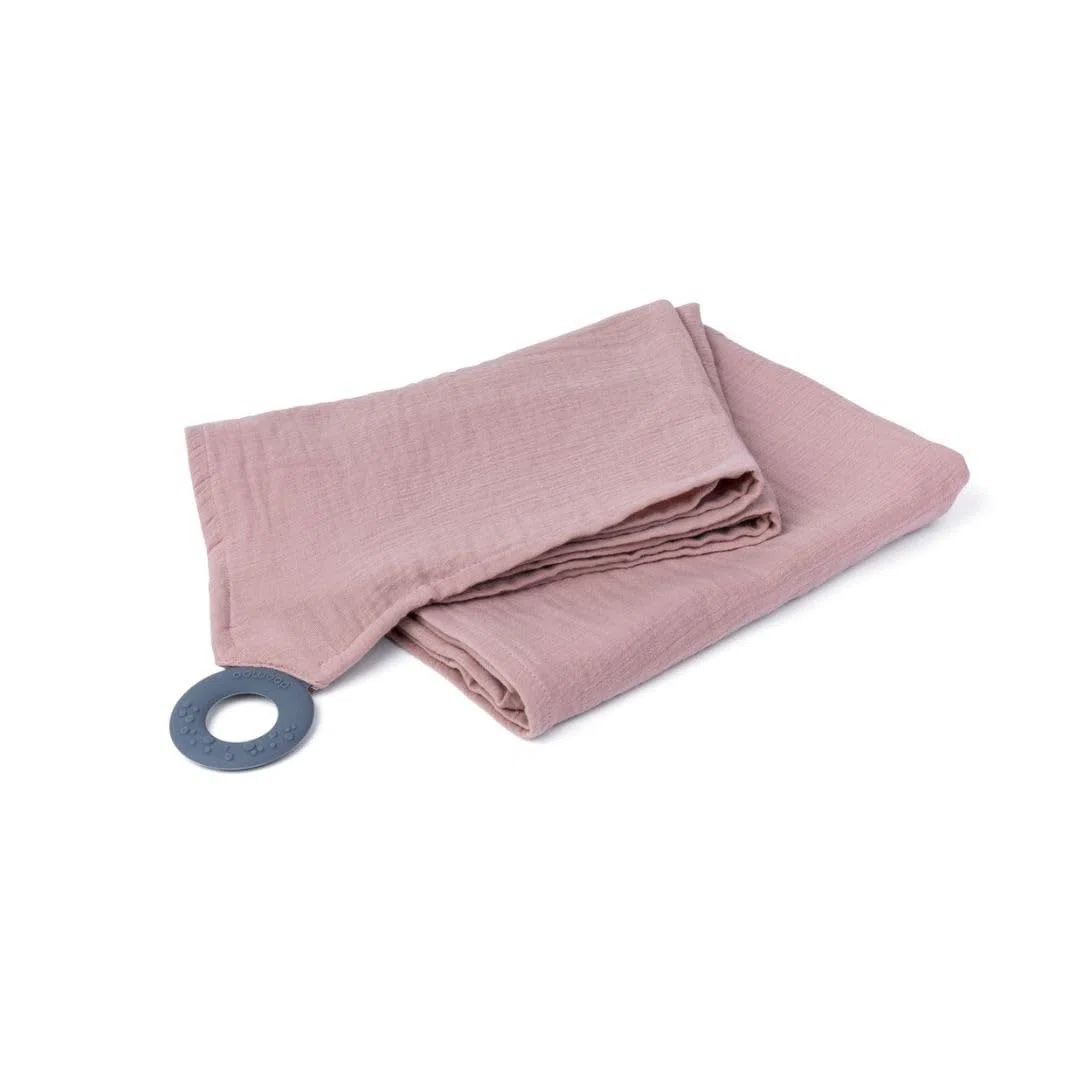 Doomoo Basics – Mom'n Play – Cape per allattamento Tetra Pink – Coperta per allattamento al seno con Teether– 100% cotone organico