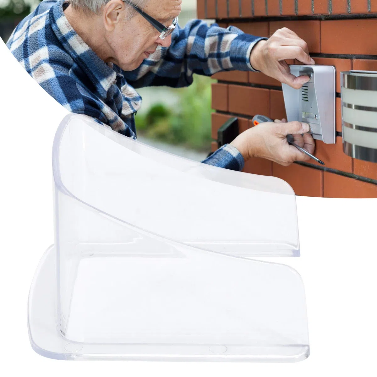Copertura da Campanello, Trasparente Copertura Protezione Accessi, Universale Esterno Antipioggia Copertura da Campanello per Rilevazione Delle Presenze Tastiere di Accessi