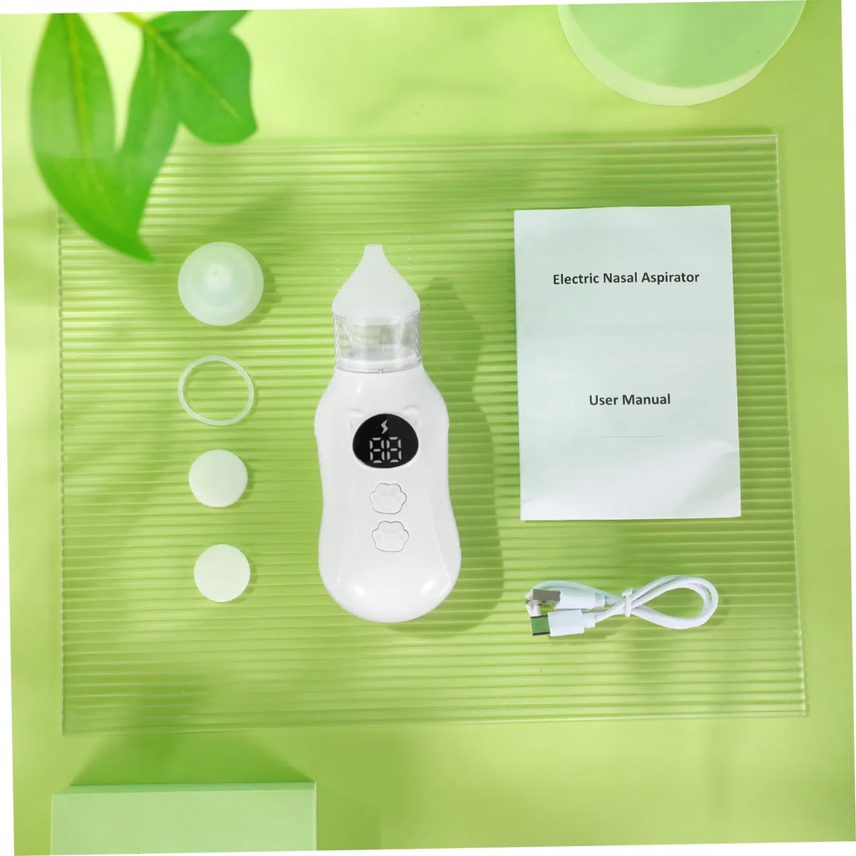 Aspiratore Nasale Elettrico Per Neonati Con Punta in Silicone Flessibile Silenzioso E Ricaricabile Usb Pulizia Delicata Per Bambini Piccoli E Uso Notturno