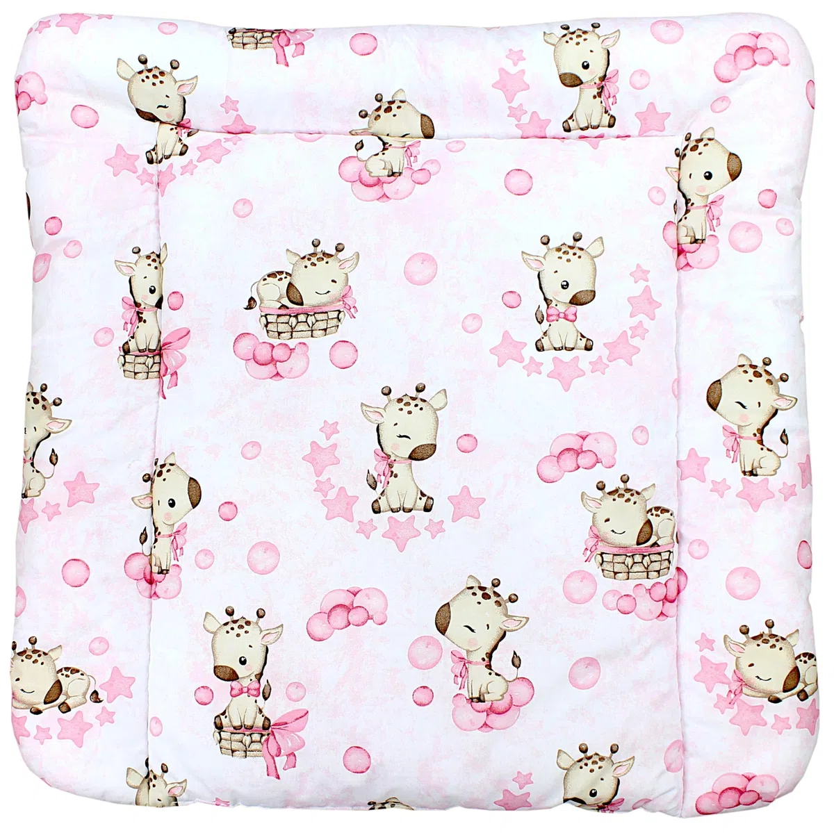 TupTam Materassino per Fasciatoio il cambio Pannolino Bebè, Giraffe/Rosa, 70 x 70 cm