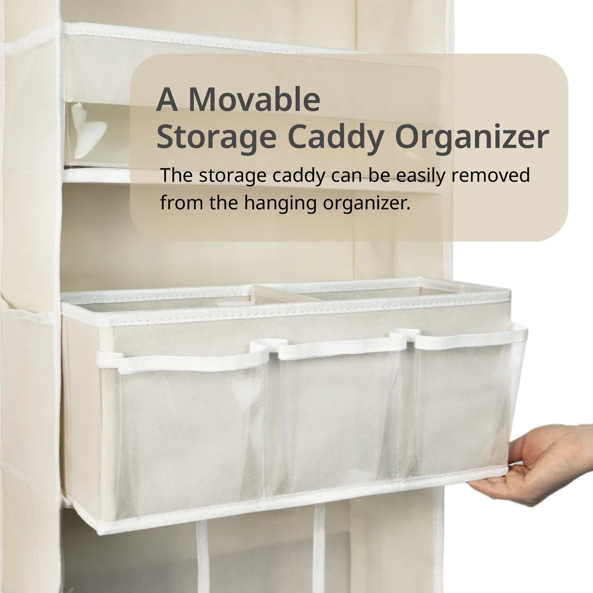 Organizer portaoggetti da appendere alla porta, con 3 contenitori, 1 cestino per pannolini mobile per bambini, 1 organizer impilabile di grande capacità, 10 tasche laterali, portaoggetti per porta