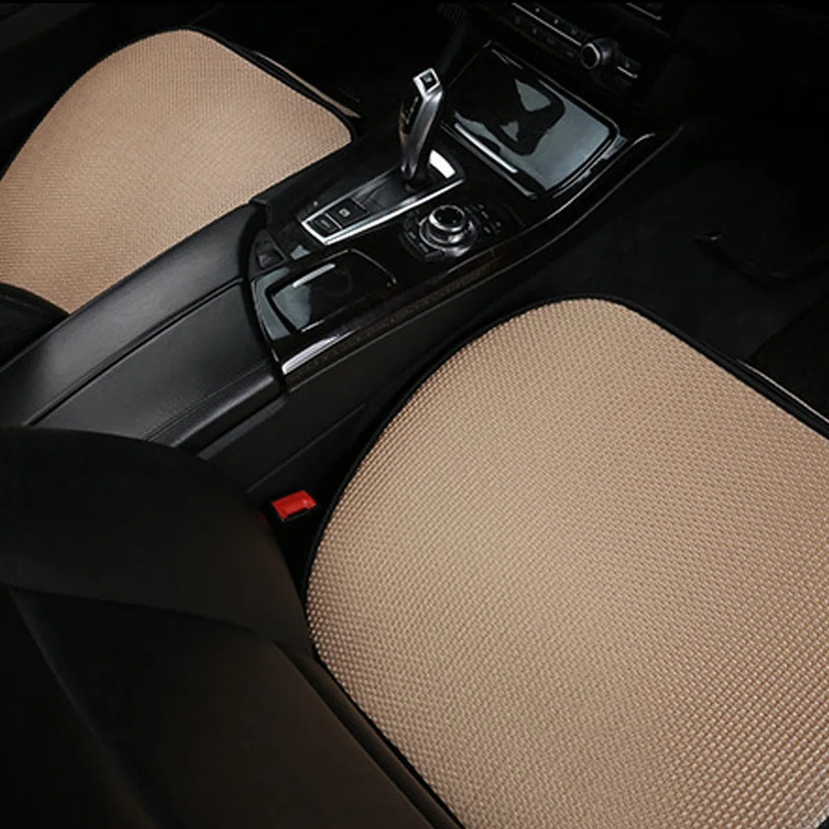 ALI2 2 Pezzi Cuscino per Sedile Auto, Copertura Universale, Copri Sedile Auto, Comodo e Fresco Rivestimento Auto, Beige