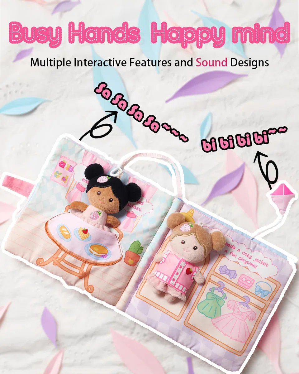 Livre en tissu sensoriel doux