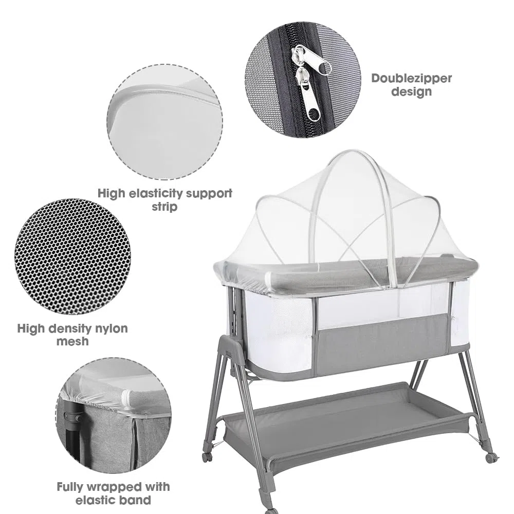mizikuu Zanzariera Culla Neonato, Zanzariera per Lettino Universale 55x100cm con Cerniera a 2 Vie Portatile Traspirante Zanzariere per culla per Camera da Letto Familiare, Campeggio, Bianco