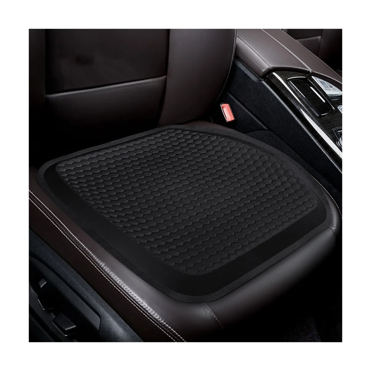 JNNJ 2 Pezzi Cuscino Sedile Auto Sedili Anteriori, Cuscino del Auto Sedile del Gel, Cuscino di Sostegno Lombare Traspirante per Sedia con Antiscivolo per Auto, Ufficio, Casa, Carrozzina(Nero)