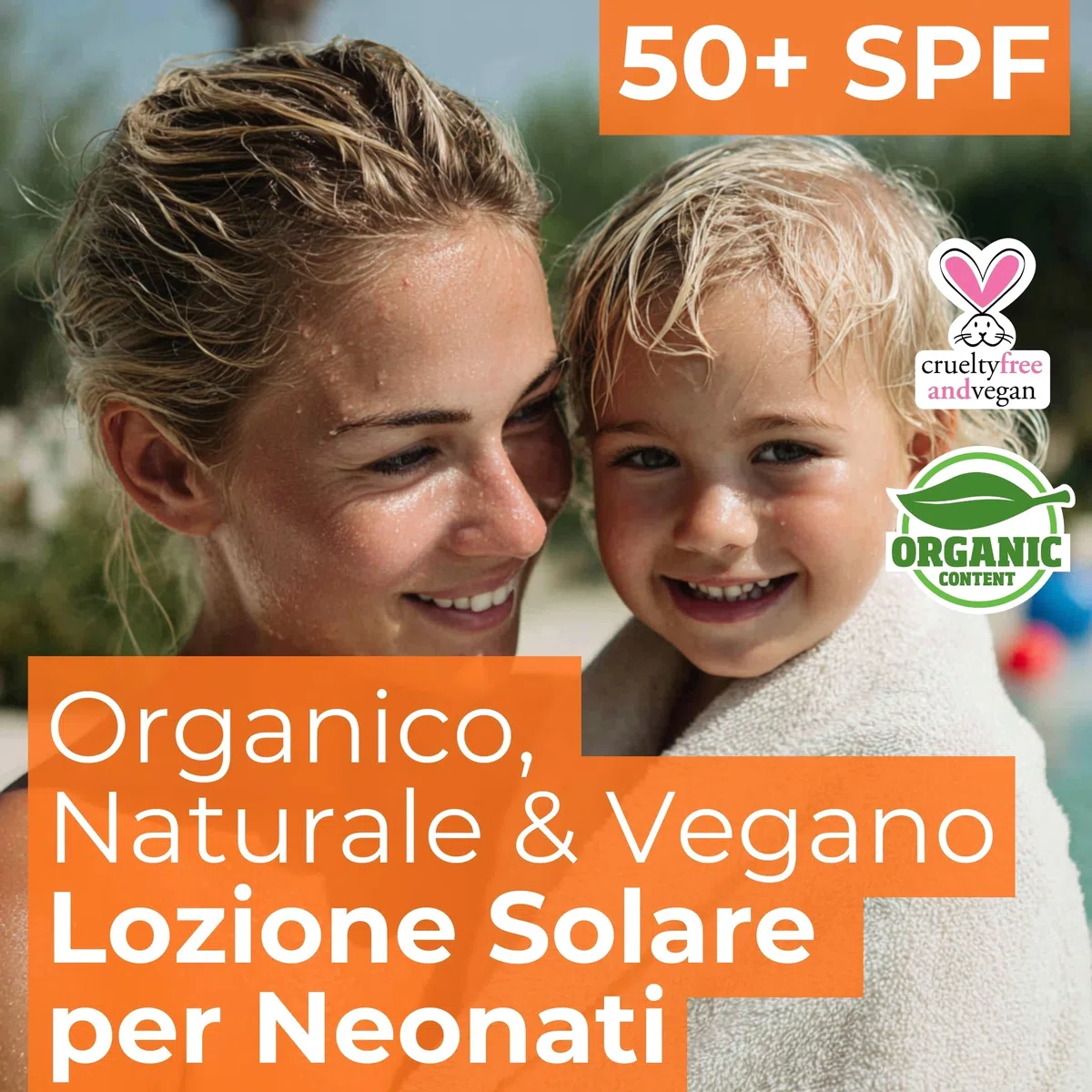 Minoris Baby Lozione Solare SPF 50+ | Organica, Naturale & Minerale per Pelle Sensibile | Ipoallergenica, Vegana, Resistente all’Acqua, Protezione ad Ampio Spettro, Testata Dermatologicamente, 150 ml