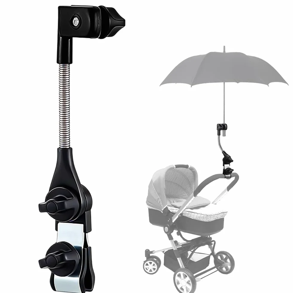 Portaombrelli Regolabile per Deambulatore e Passeggino - Supporto universale per Ombrello Ombrello Accessori per Sedia a rotelle, Bicicletta, Carrozzina, Sedia da Campeggio, Passeggino - Ombrello