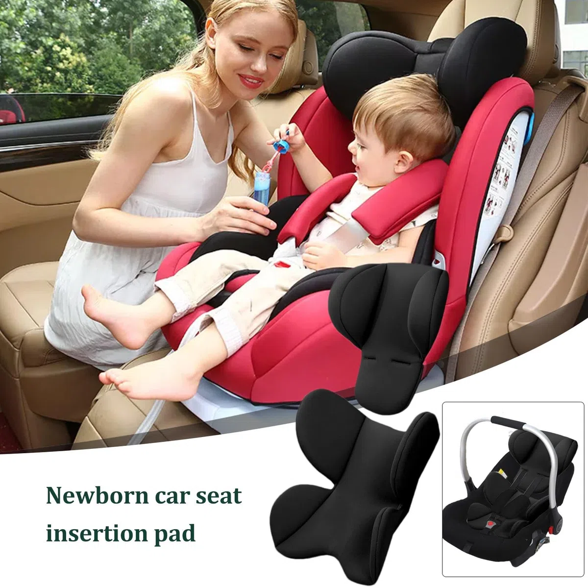 Inserto Cuscino Per Seggiolino Auto Bambini, Riduttore Sedile Per Passeggino Neonato, Cuscino Di Supporto Ergonomico Per Testa E Corpo, Cuscino Per Inserto Per Seggiolino Auto Per Neonato