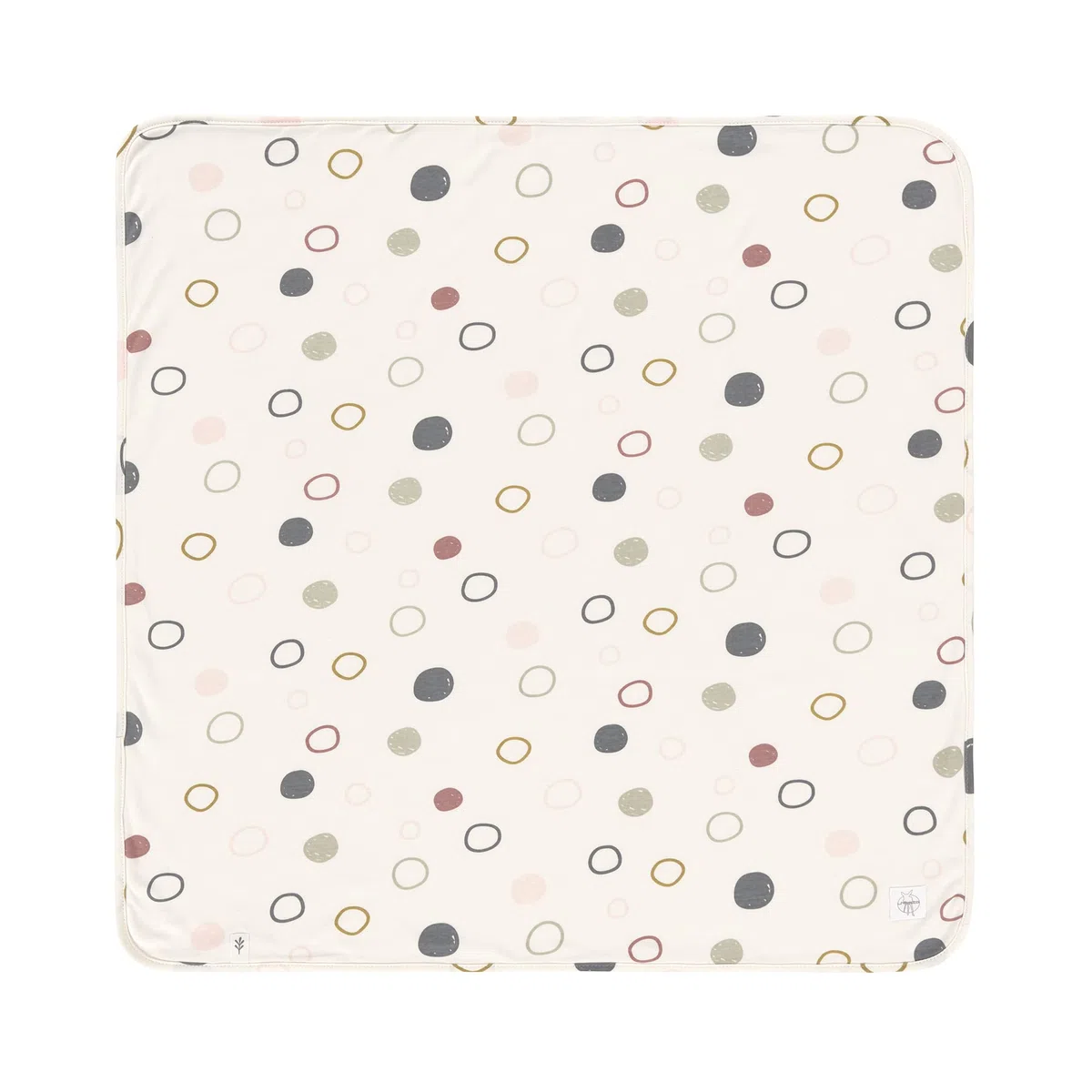 LÄSSIG baby cuddle blanket certificato GOTS morbido/Interlock Baby Blanket 80 x 80 cm Circles offwhite