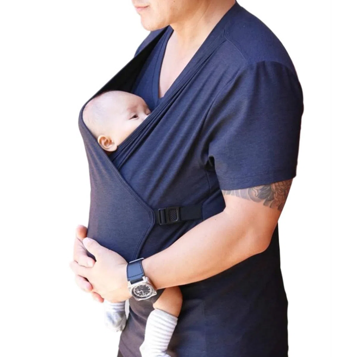 Amtopiyo papà Maglietta Kangaroo Mamma Lenire Porta Bebè a Fascia Collo a V Manica Corta Canottiere