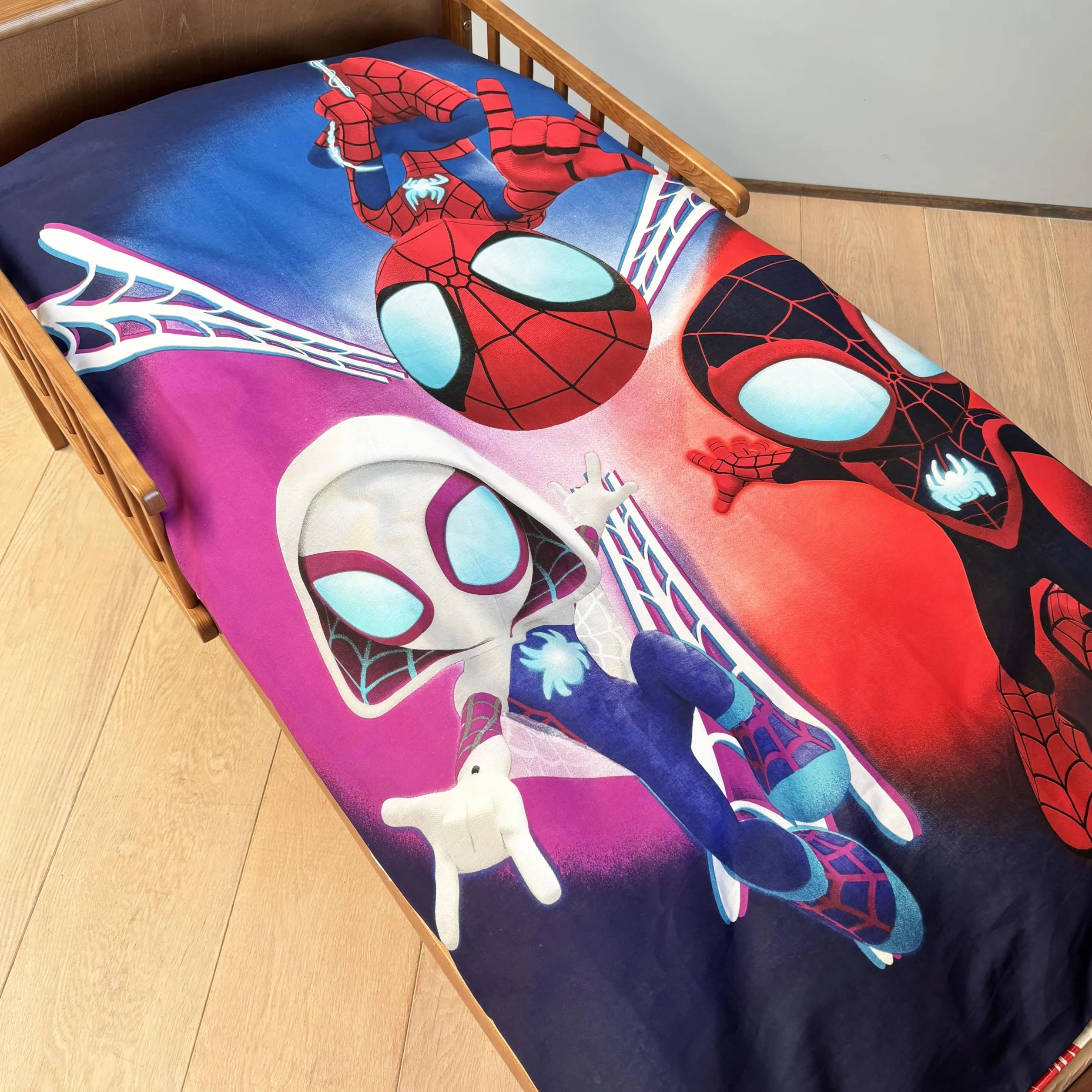BrandMac Spidey - Set di biancheria da letto per bambini, 100 x 135 cm, 40 x 60 cm