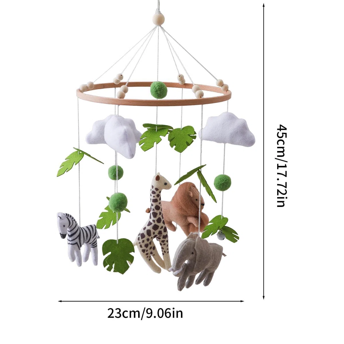Mobile rilassante per bambini, a tema animali, decorazione per la cameretta dei bambini, per culla, lettino, camera da , giochi per bambini, ragazze e