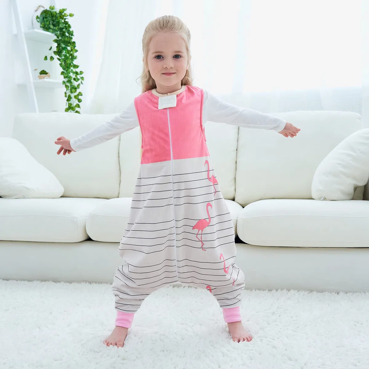Vine Sacco Nanna Con Piedini 1.5 Tog Super Morbido E Caldo Quattro Stagioni Sacco Nanna Per Bambini 1-6 Anni Con Motivo Animalier