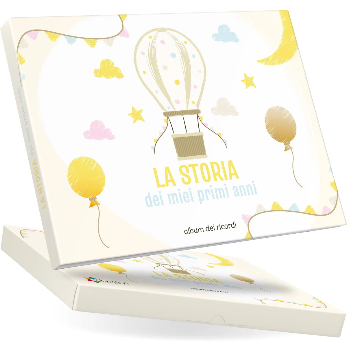 Doan Album Nascita Bambina e Bambino con 60 Pagine e Tanti Adesivi Divertenti e Colorati - Libro dei Ricordi Neonato Ideale per Regalo Nascita Bimba e Bimbo