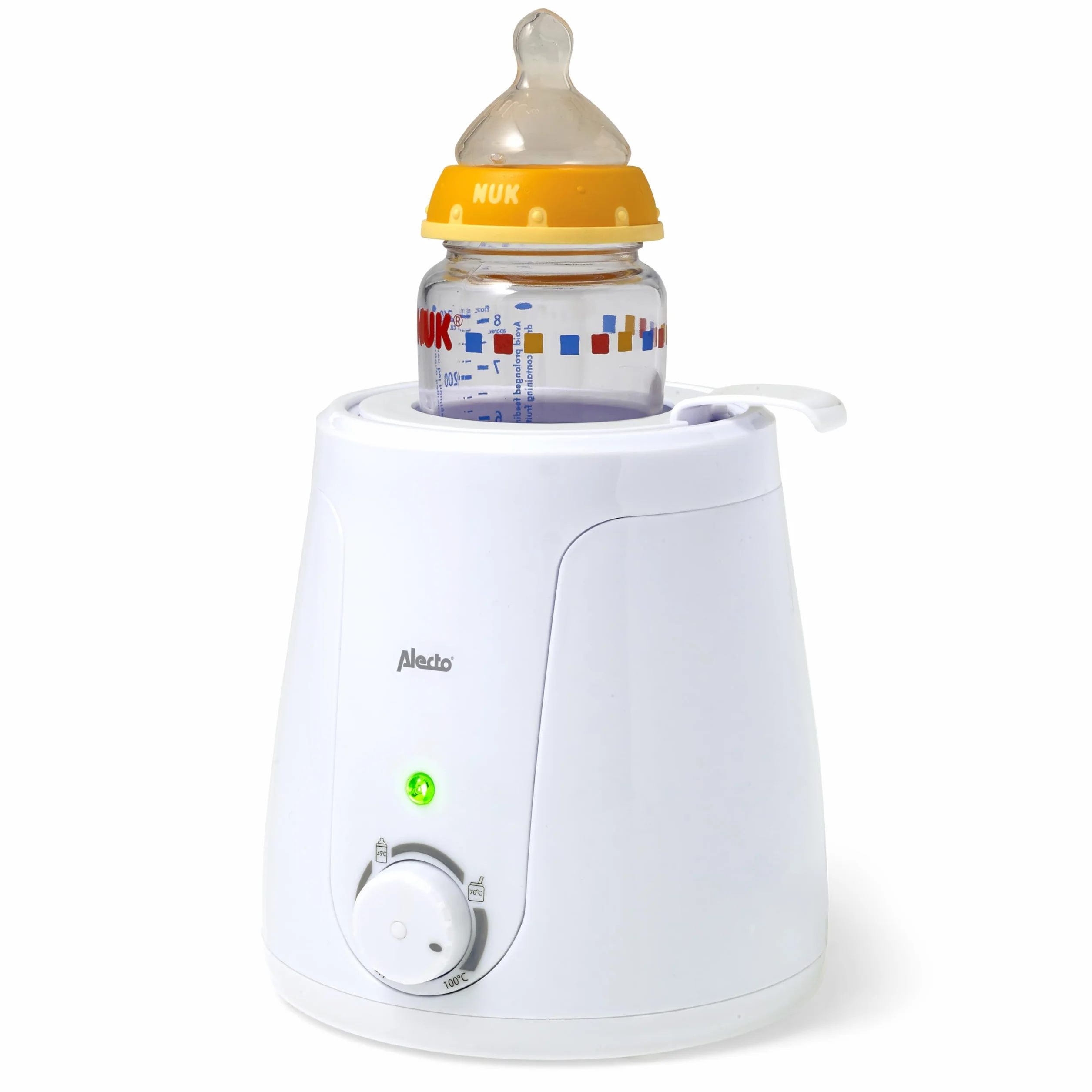 Alecto bambino BW70 Scaldabiberon - Grande serbatoio - Temperatura facilmente controllabile - Conserva vitamine e nutrienti - Portabiberon - Bianco