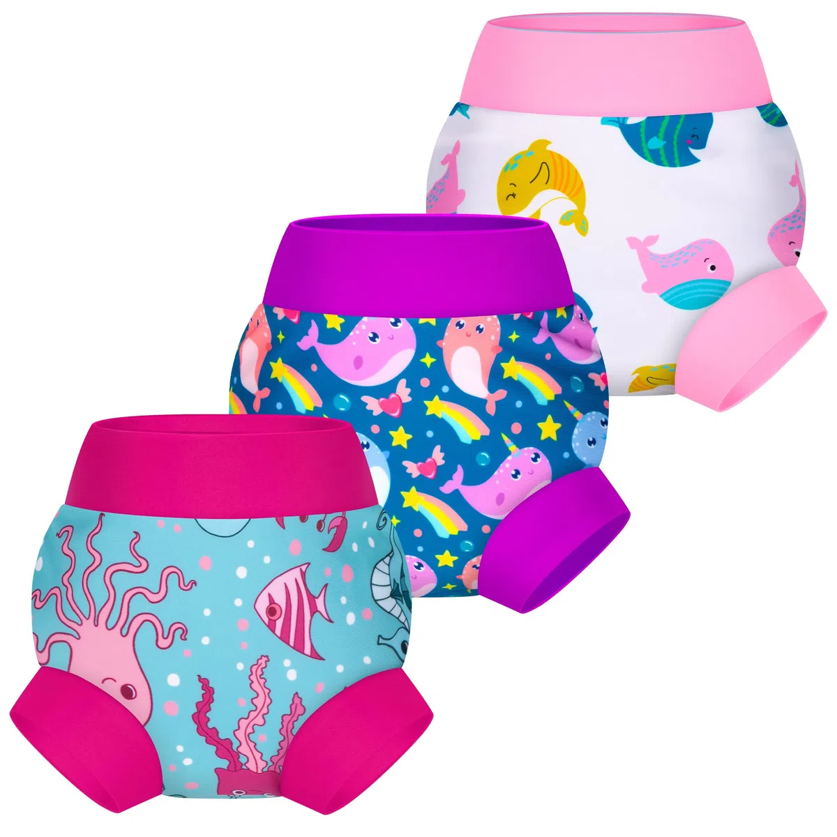 BIG ELEPHANT Pannolini da Nuoto per Bambini 28 Pezzi – Riutilizzabili, Regolabili e Lavabili Costume da Bagno per Neonati e Bambini