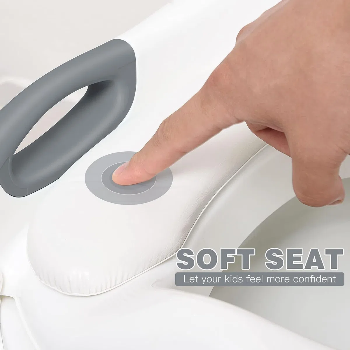 Mkitnvy Riduttore WC per Bambini Con Scaletta e Sedile per Vasino, Regolabile e Pieghevole Antiscivolo Sedile Gradini Larghi con Morbido Cuscino Toilette Portatile Trainer per V,U,O