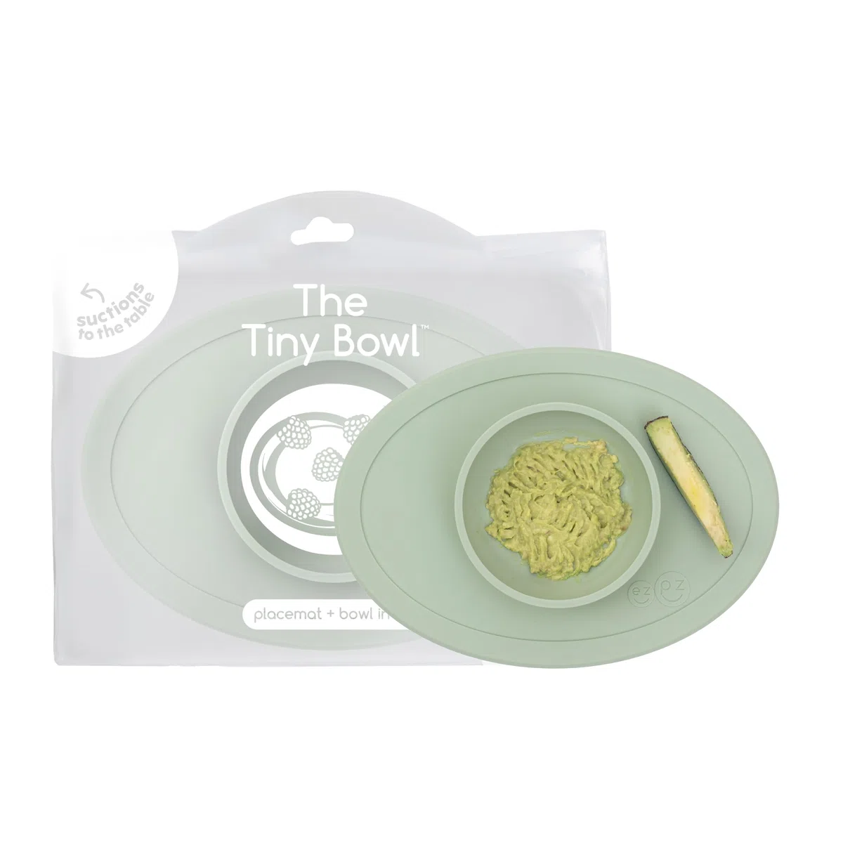 Ezpz Tiny Bowl l'originale piatto ventosa, salvia
