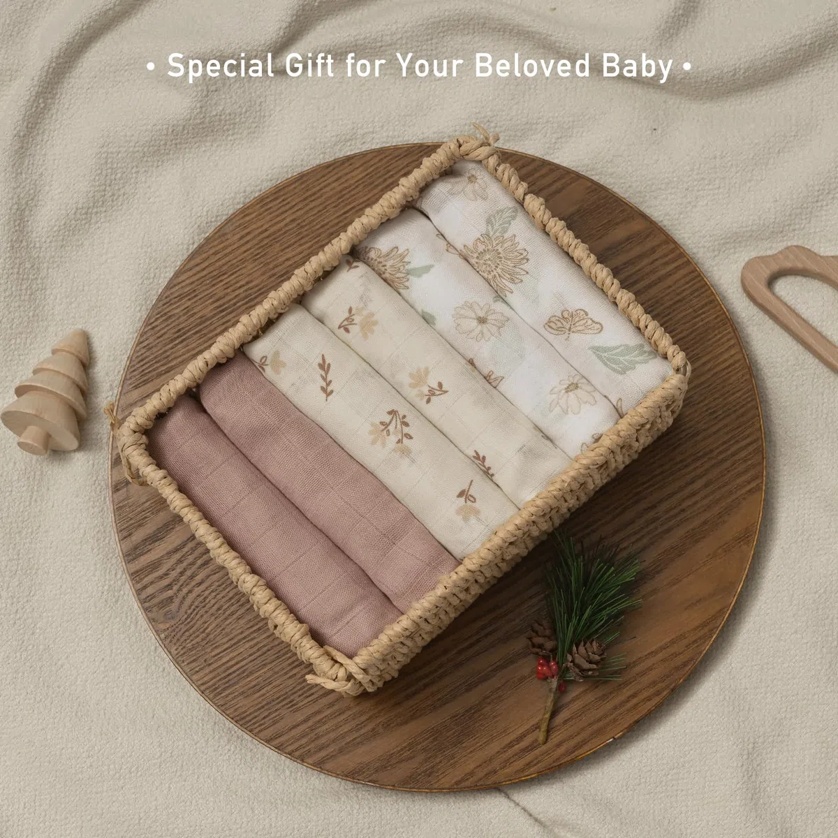GLLQUEN BABY Salviette in mussola per neonati, 70 cm x 70 cm, confezione da 6 panni in cotone, assorbenti e traspiranti e ideali per pulire, pulire e coprire i neonati (girasole)