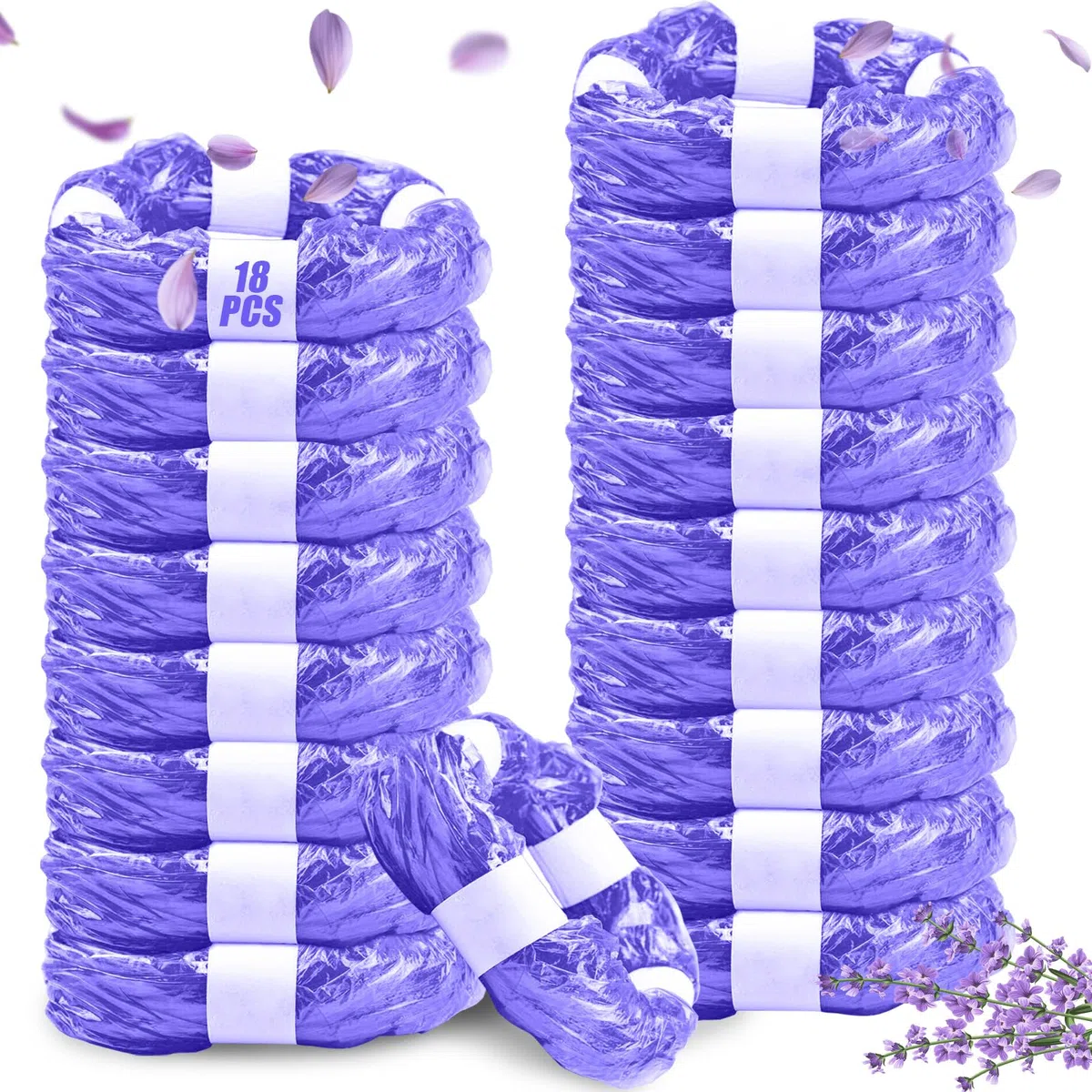 18 Pezzi Ricarica Mangiapannolini, Ricariche Mangiapannolini Antiodore Inodore Addensata, Sacchetti Mangiapannolini Compatibile con Tommee Tippee Twist & Click Simplee Tec Litter Locker(Viola)