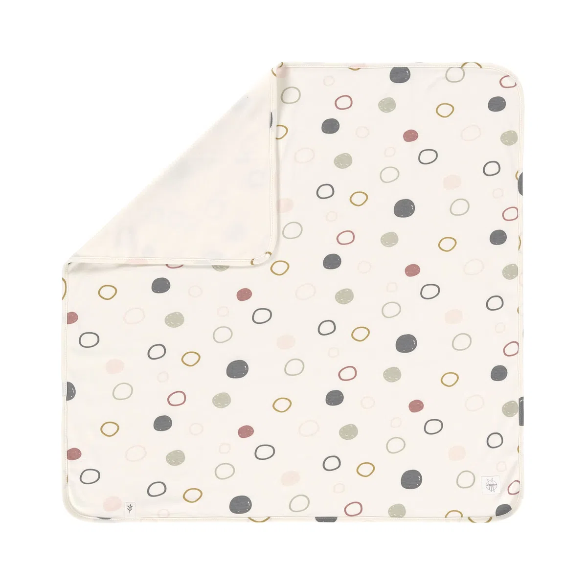 LÄSSIG baby cuddle blanket certificato GOTS morbido/Interlock Baby Blanket 80 x 80 cm Circles offwhite