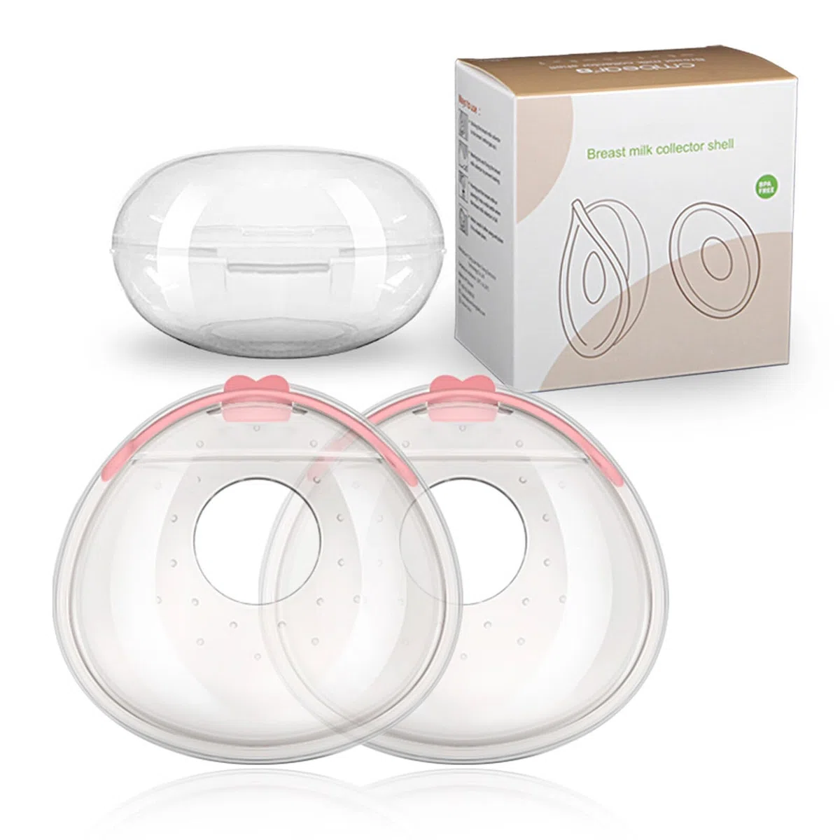 2 conchiglie anti-perdite per il latte materno, in silicone, per conservare il latte materno, con scatola