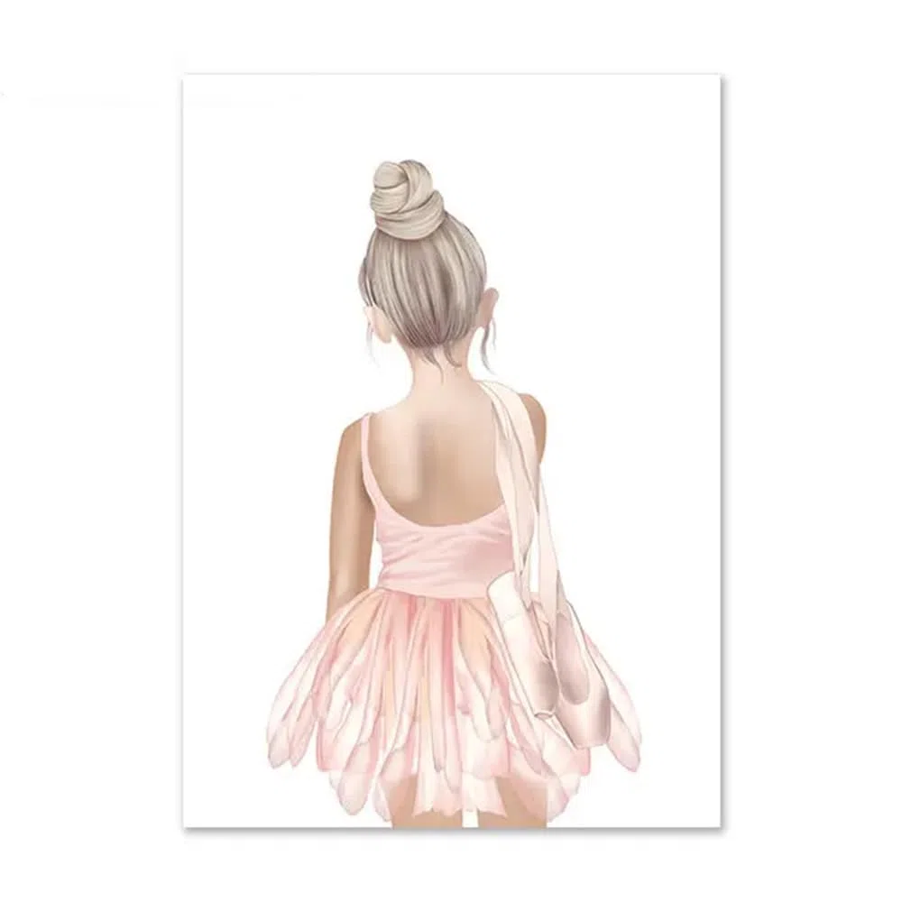 Youihom 3 Quadretti Personalizzati Bimba Quadro Camera Bimba Nome Rose 30x40 Stampe per Cameretta Neonato Ballerine Poster da Parete per Bambini Quadri Tela senza Cornice