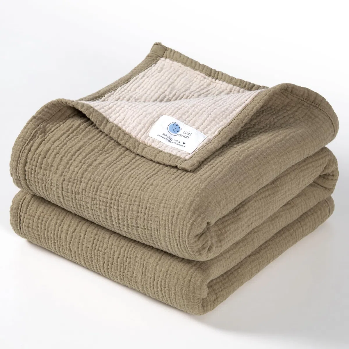 Lulu moon Coperta in mussola per neonati - Coperta traspirante per neonati, Coperta per Culla per Bambini, Coperta in Mussola per Bambini, Ragazze, Ragazzi 120x120cm