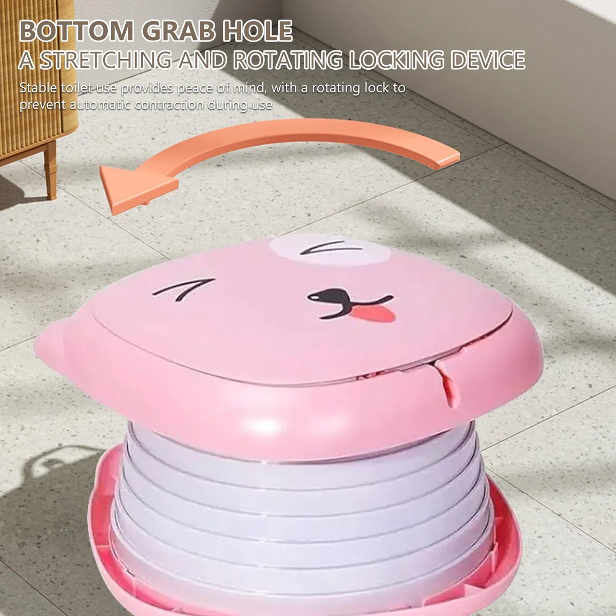 Vasino Portatile per Bambini da Viaggio, Vasino da Viaggio per Bambini con 15 Sacchetti Vasino per Bambini WC Pieghevole Rosa Compatto e Sicuro Ideale per Uso Interno Esterno Auto o Campeggio, Rosa