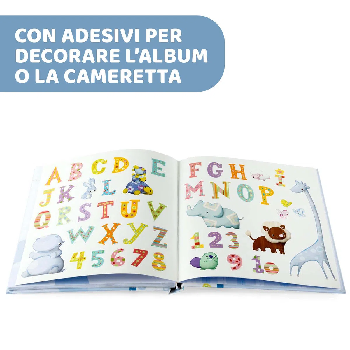 Chicco Libro Nascita Per Neonati E Bambini, Album dei Ricordi, Diario Con Spazi Per Note E Fotografie, Azzurro, ‎27.5x25x3 cm, Idea Regalo