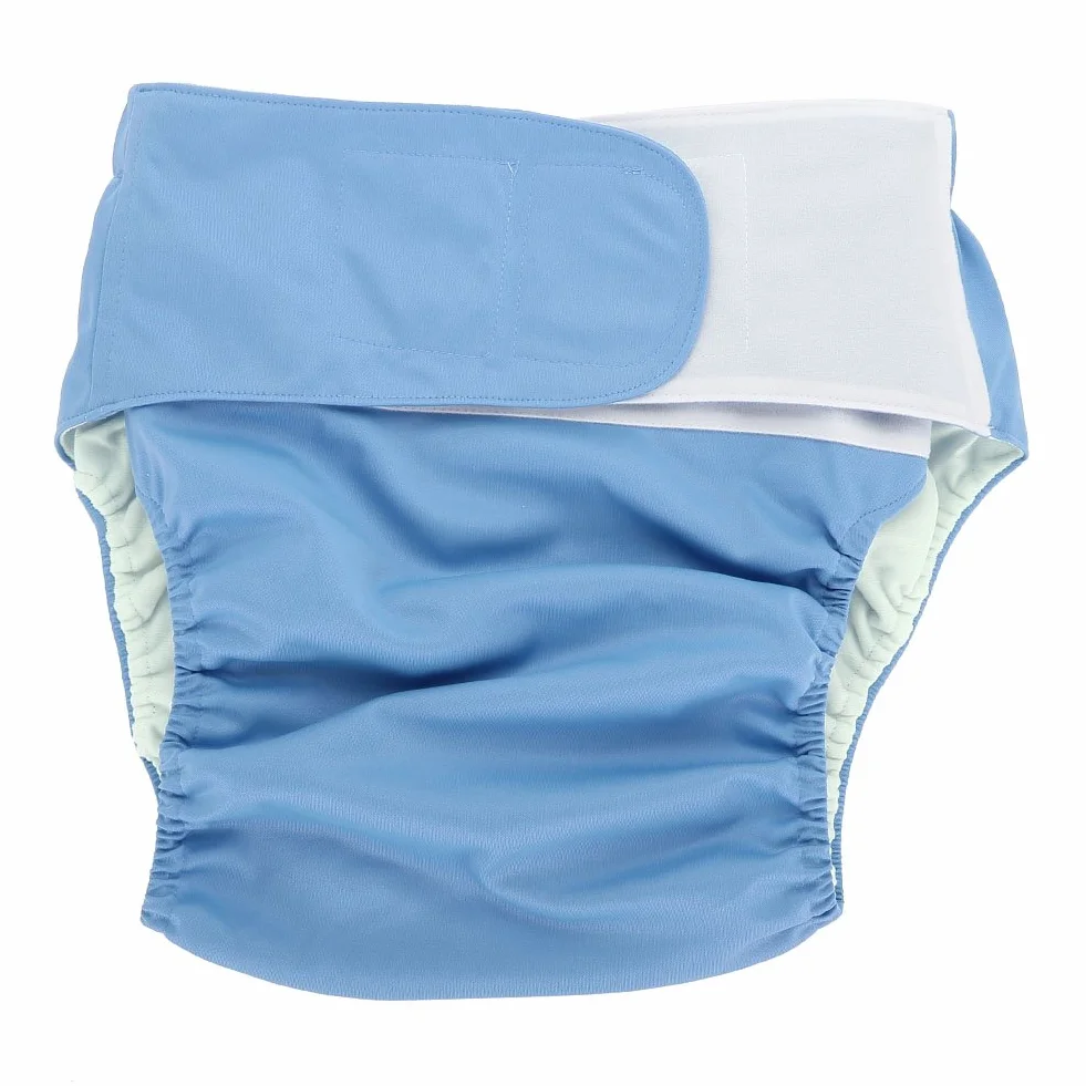 Pannolini di stoffa Pannolini per incontinenza Adulti Regolabile Lavabile Tasca a doppia apertura Riutilizzabili Pannolini di stoffa a prova di perdite per assistenza ai disabili (Blu)