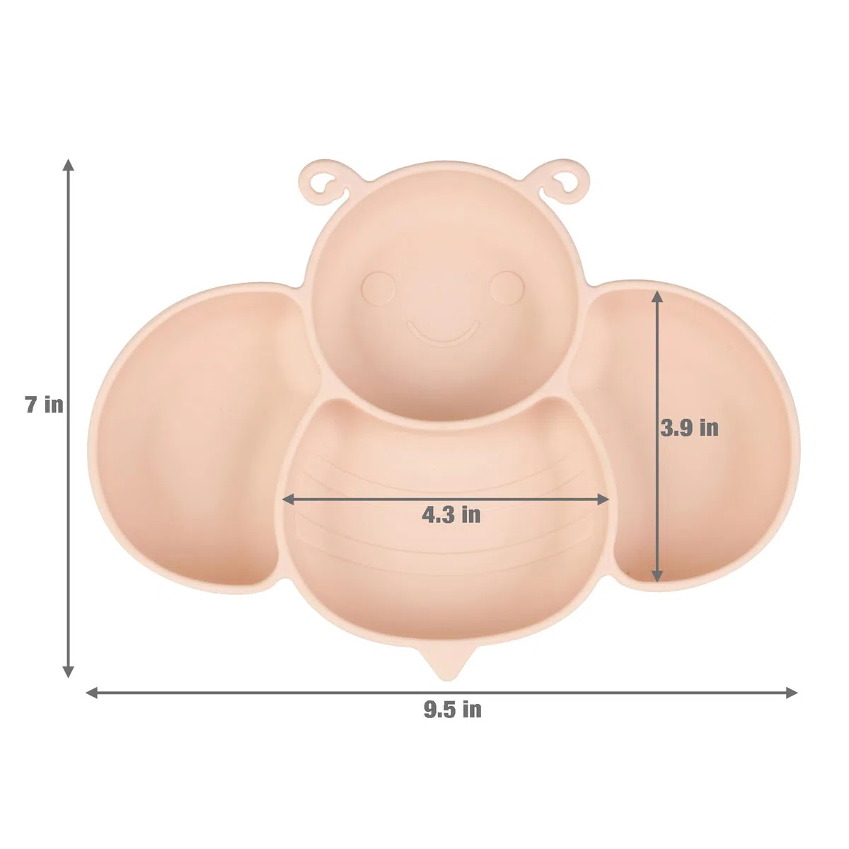 PandaEar Piatto di aspirazione in silicone per bambini bambini con 4 cucchiai auto-alimentazione