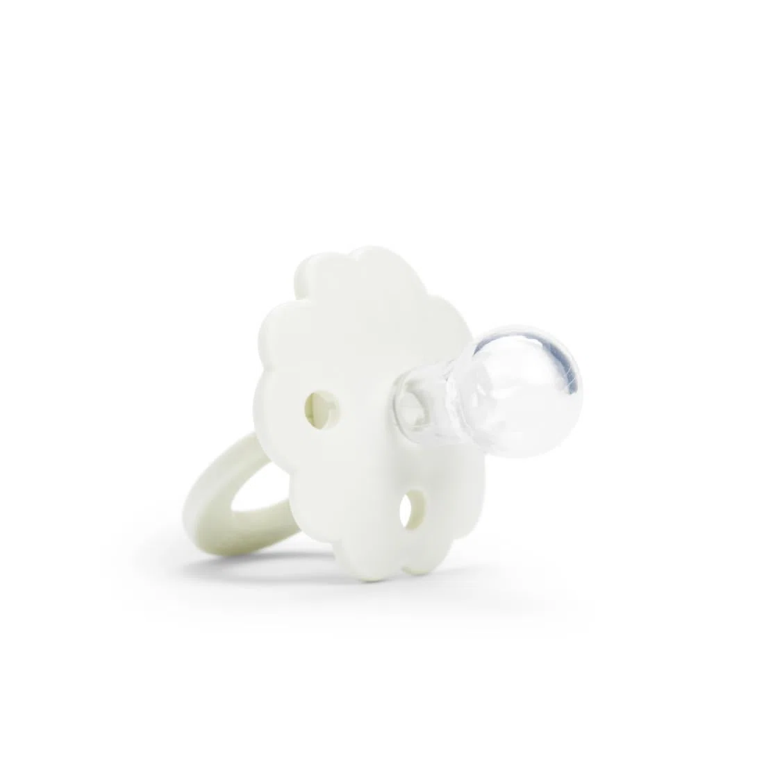 Elodie Details Catena portaciuccio e clip in legno Duo, anello universale in silicone, adatto a tutti i ciucci, design scandinavo - Vanilla White Binky Bloom/Vanlilla White Wood Clip
