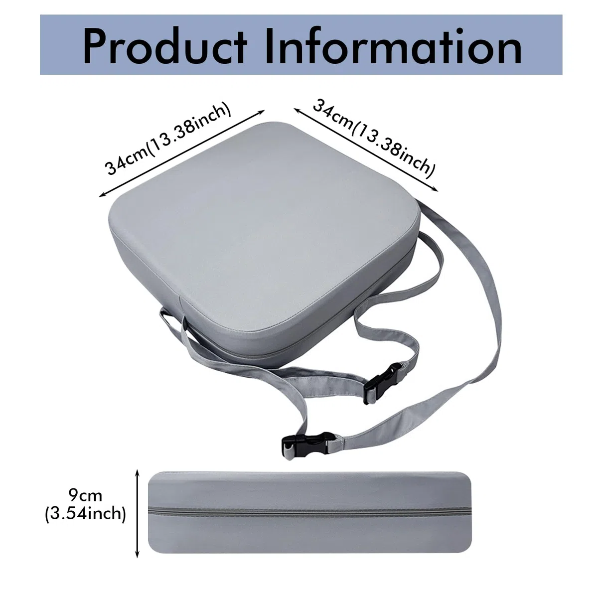 Seggiolone per bambini, per tavolo da pranzo, smontabile, portatile, in pelle PU, con fibbia di sicurezza, altezza del seggiolino per bambini (grigio chiaro)