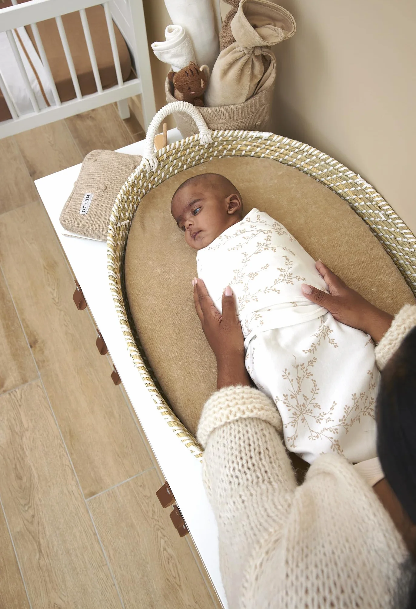 Meyco Baby Branches/Uni Pucksack 2-pack, primo equipaggiamento per neonati (panno puck per bambini da 0-3 mesi, morbido comfort per la nanna, traspirante e assorbe l'umidità), sabbia