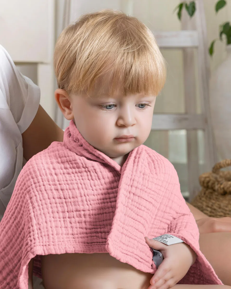 LAYNENBURG set di 10 panni per il ruttino per bambini in morbidissima mussola - 100% cotone - 30x50cm - Oeko Tex 100 - panni in mussola come garza o pannolini di stoffa (rosa antico)