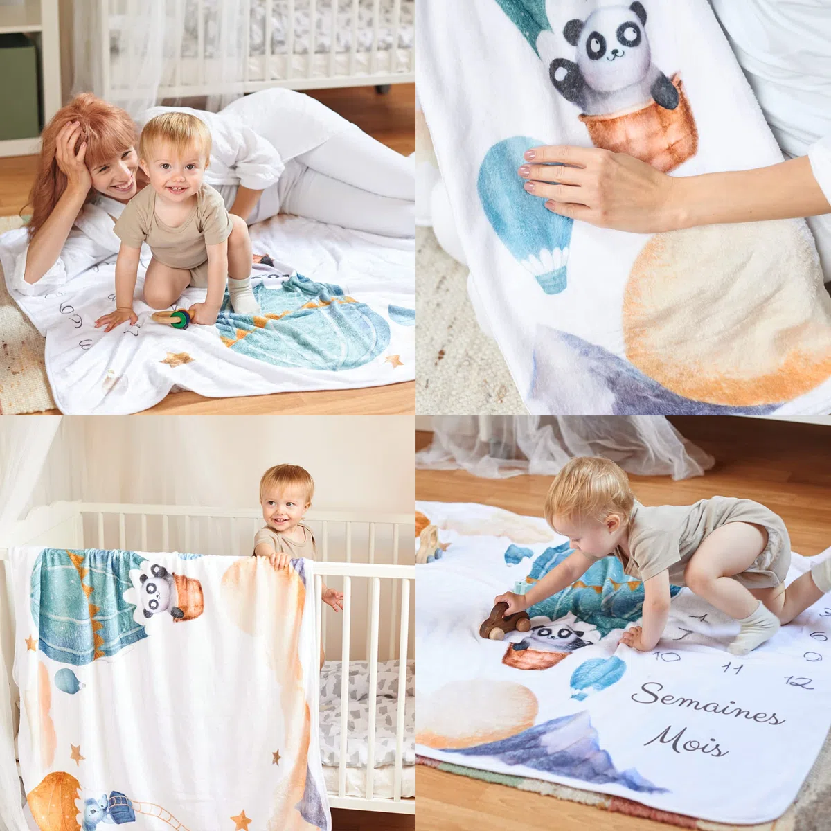 ODOXIA Coperta per bambino o ragazza, unisex, a tema palloncino, regalo per neonato, baby shower personalizzato, tappeto fotografico per