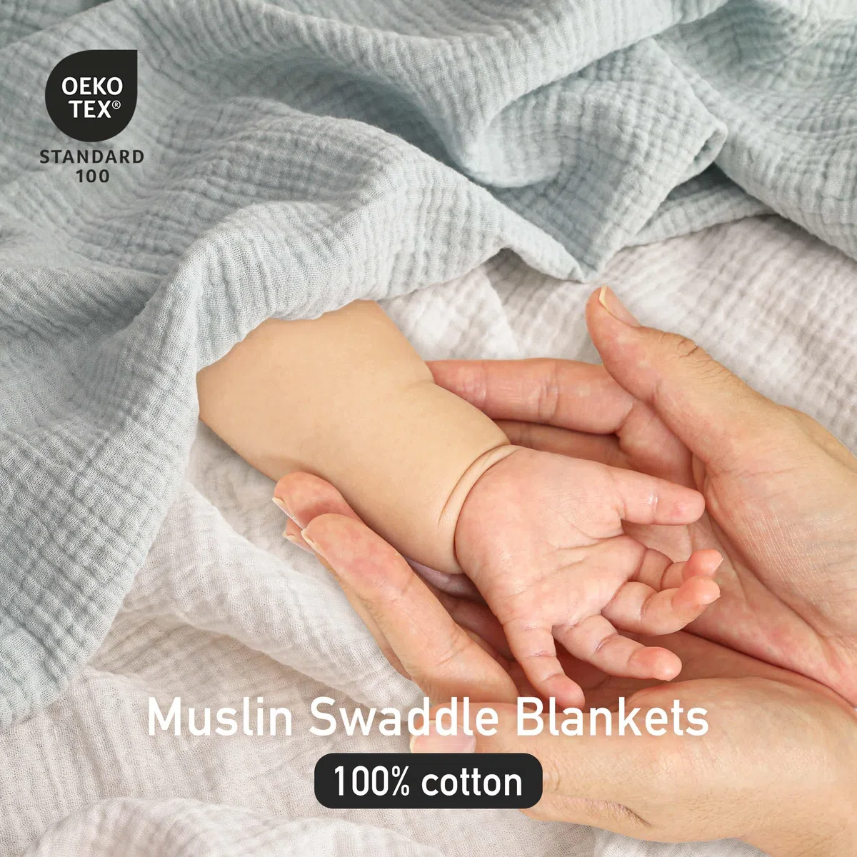 Soarwg Kids Coperta Swaddle per Neonati in Mussola Panni in Mussola per Neonati, Confezione da 3 Coperte in Mussola, Grande 95 x 100cm per Baby Shower Anatra