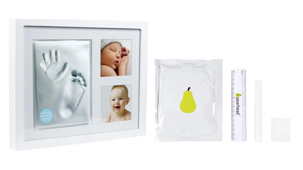 Pearhead Cornice Foto e Impronta della Mano e del Piede del Neonato in Materiale Moddellabile - 1 kg