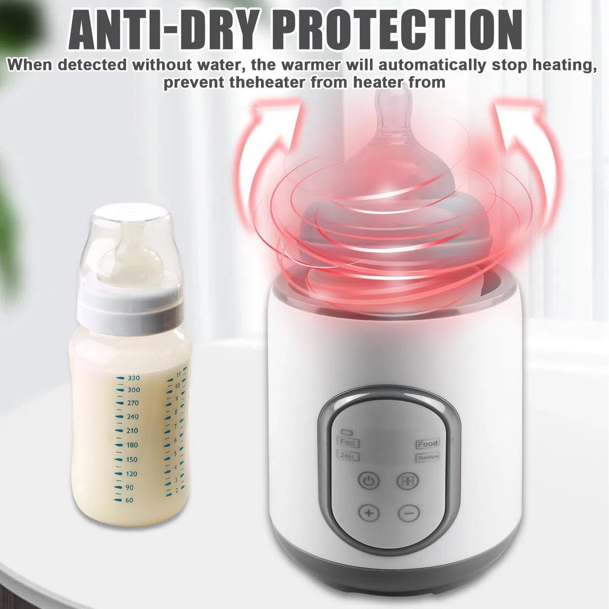Scaldabiberon elettrico per biberon, sterilizzatore per biberon, per bambini, controllo preciso della temperatura, scalda latte con scongelamento, sterilizzazione